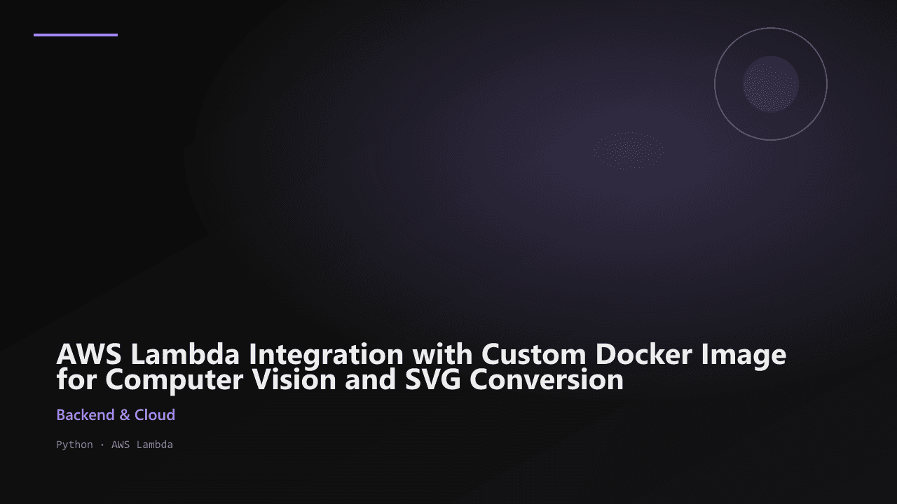 AWS Lambda Integration with Custom Docker Image for Computer Vision and SVG Conversion