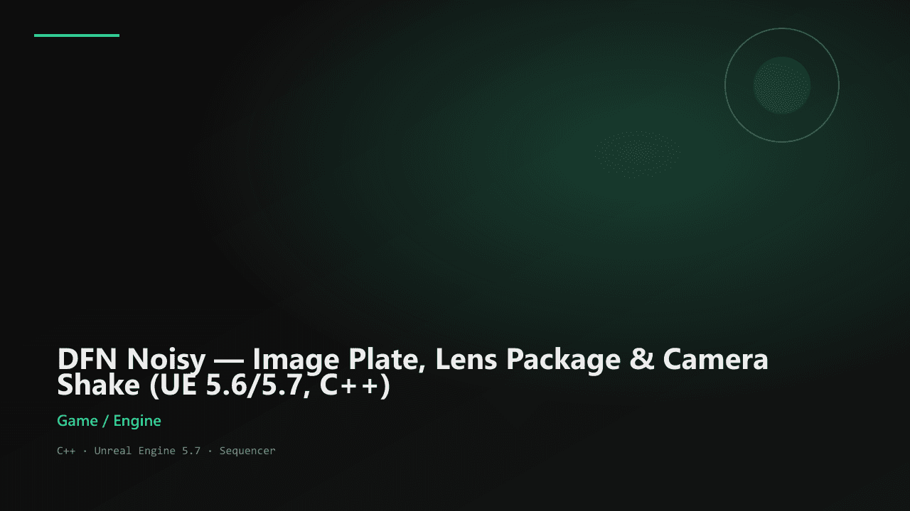 Unreal Engine Cine Camera & Sequencer Tools (C++)