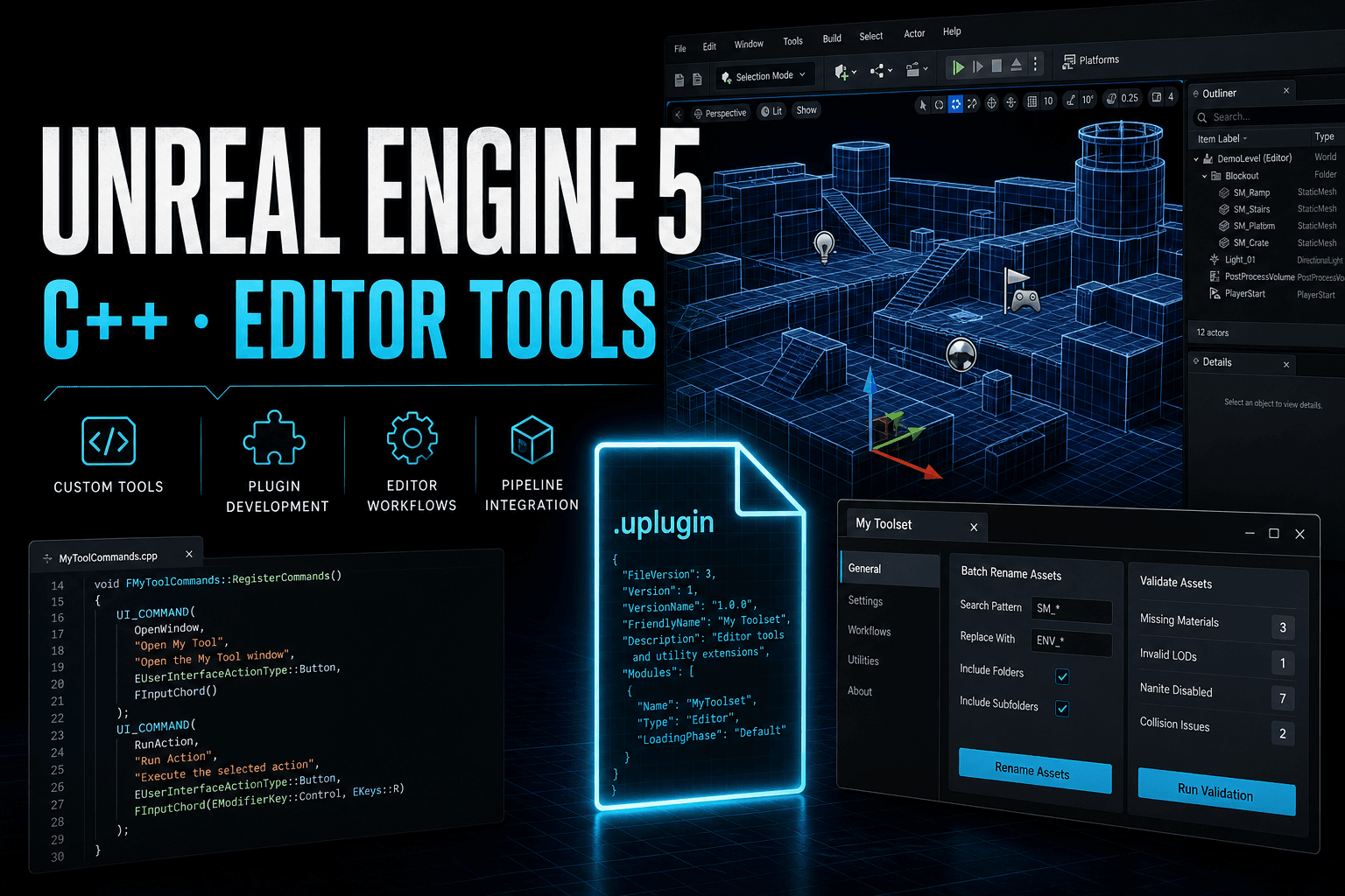 Unreal Engine 5 C++ editor tools